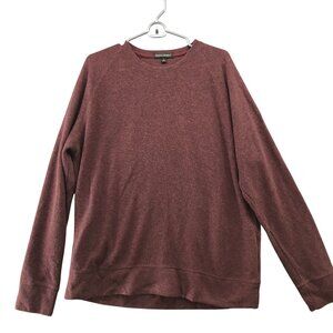 Banana Republic Waffle Knit Sweatshirt Mens XL Wine Red Crewneck Pullover